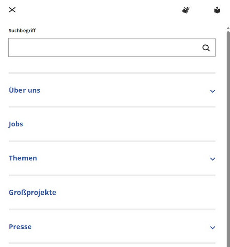 Ausschnitt Webseite Seitenmenü